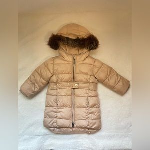 Baby Gab Girl’s Toddler Fleece Lined Puffer Jacket Coat, Pearl colour